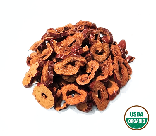 Sliced Jujube Red / Chinese Red Date Organic (sliced) - Ziziphus Jujuba Fructus (Red) - Hong Zao / Da Zao (Hong)- Organic
